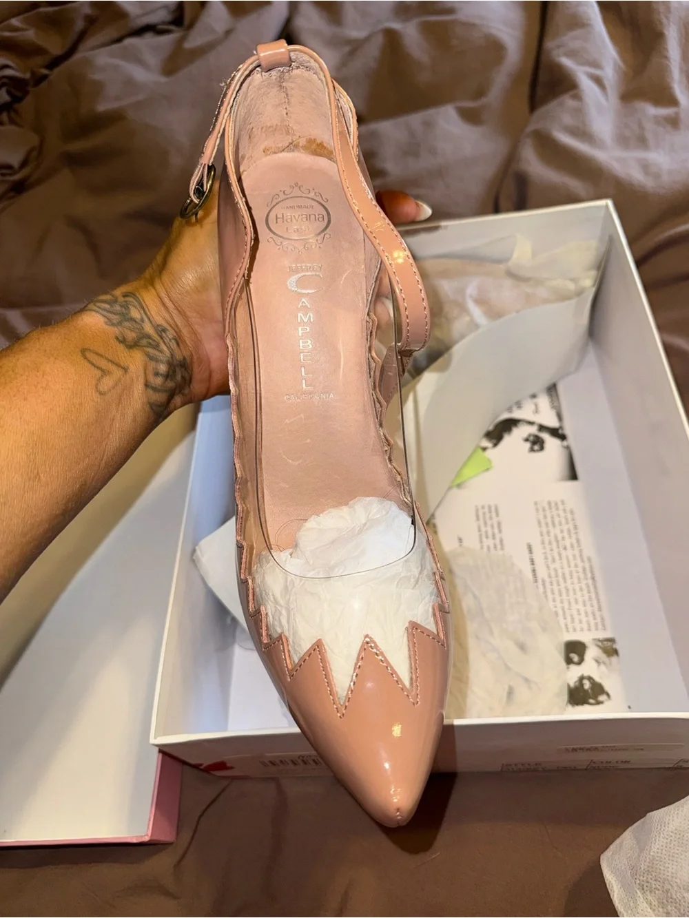 JEFFREY CAMPBELL - AUDREY PLATFORM WEDGE - NUDE - NIB
